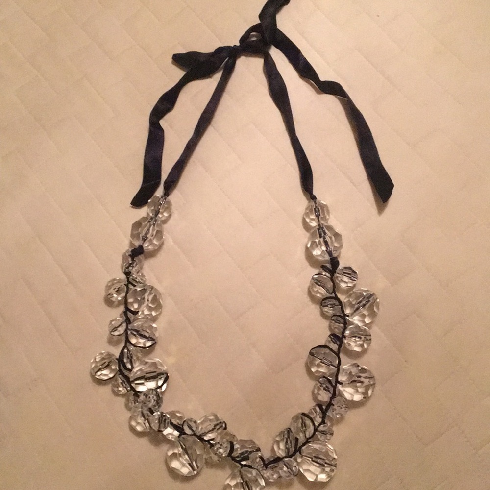 Long lucite beaded necklace